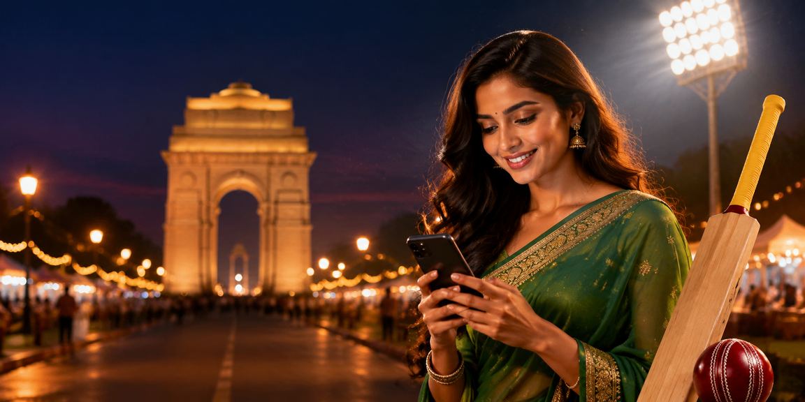 Delhi India Gate cricket betting with cultural theme
